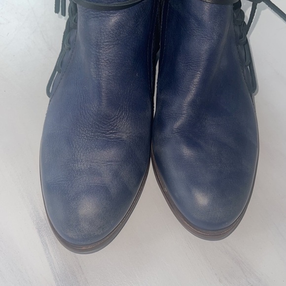 Anthropologie Veracruz leather Wrap Ankle Boots blue size 37 6 - Picture 12 of 12